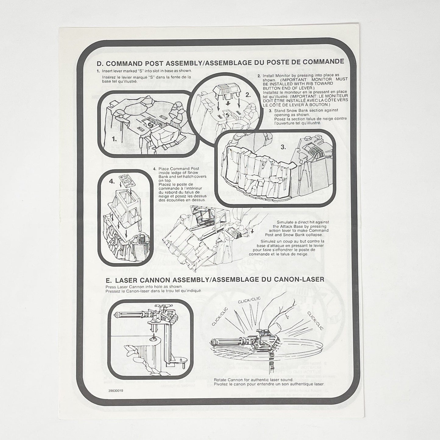 Vintage Kenner Star Wars Paper ESB Imperial Attack Base Instructions - Kenner Canada