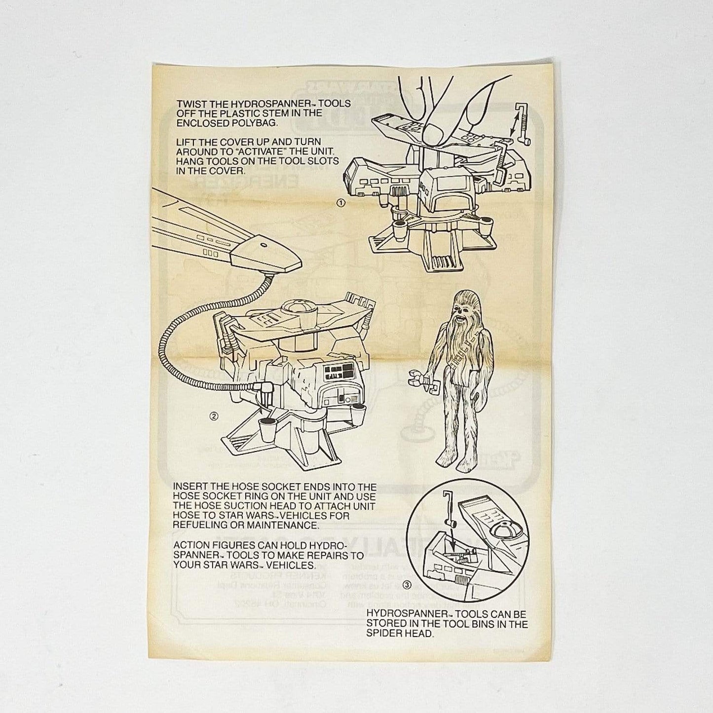 Vintage Kenner Star Wars Paper ESB & ROTJ Vehicle Maintenance Energizer Mini-Rig Instructions