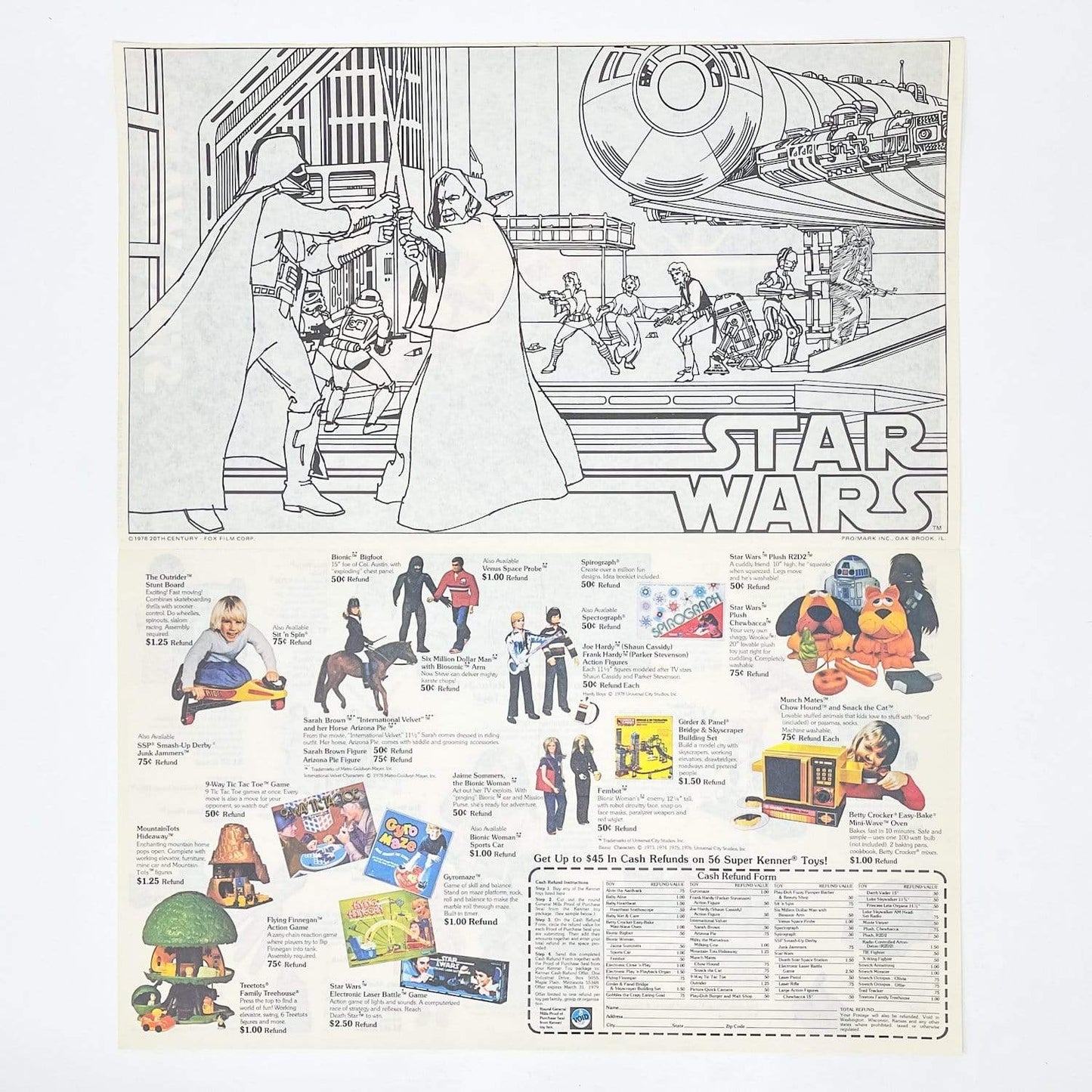 Vintage Kenner Star Wars Paper Kenner Toys Cash Refund Insert - Hildebrandt Poster (1978)