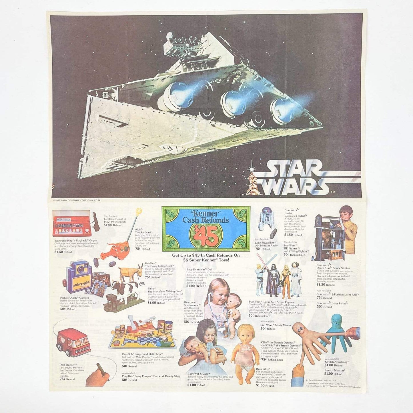 Vintage Kenner Star Wars Paper Kenner Toys Cash Refund Insert - Star Destroyer (1978)