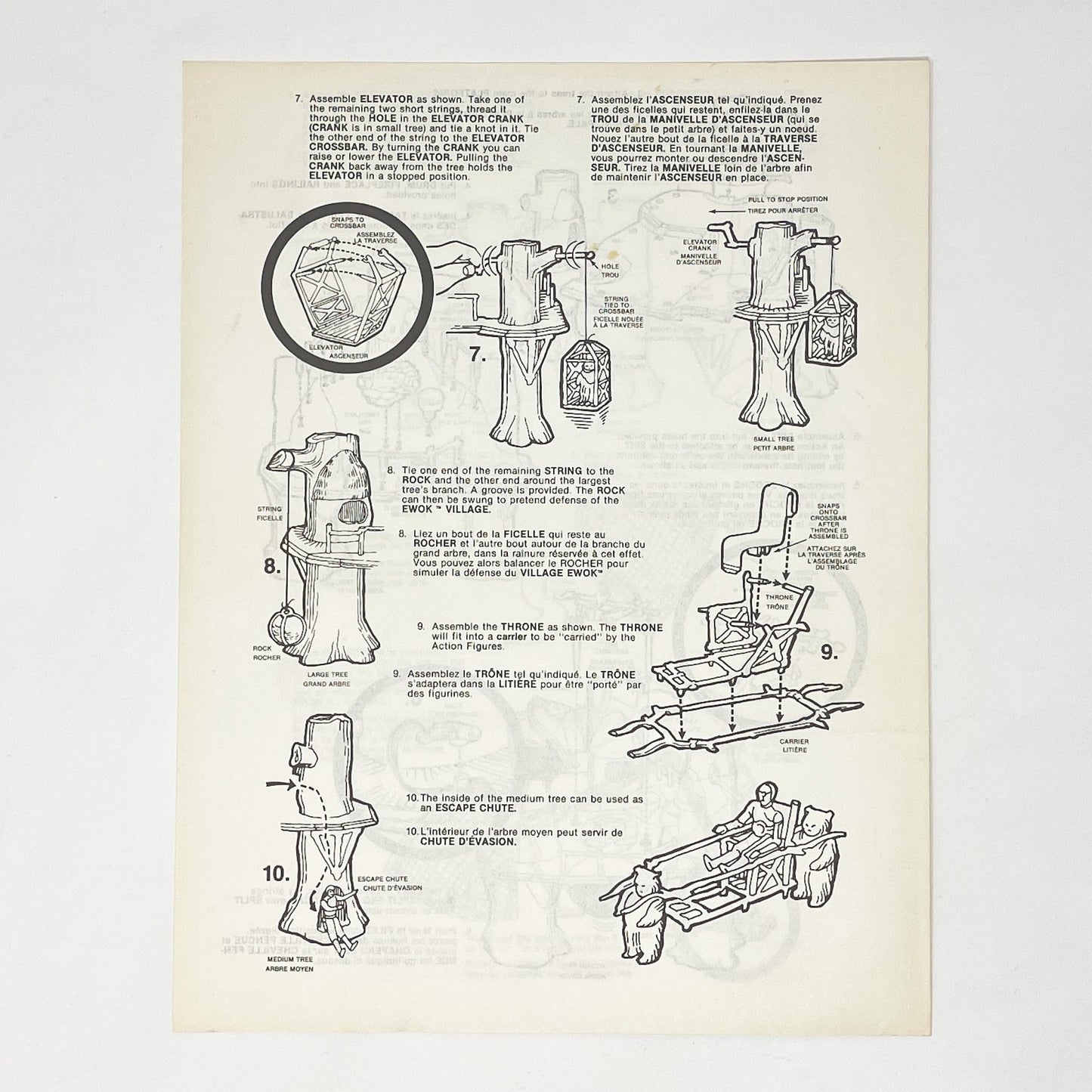 Vintage Kenner Star Wars Paper ROTJ Ewok Village Instructions - Kenner Canada