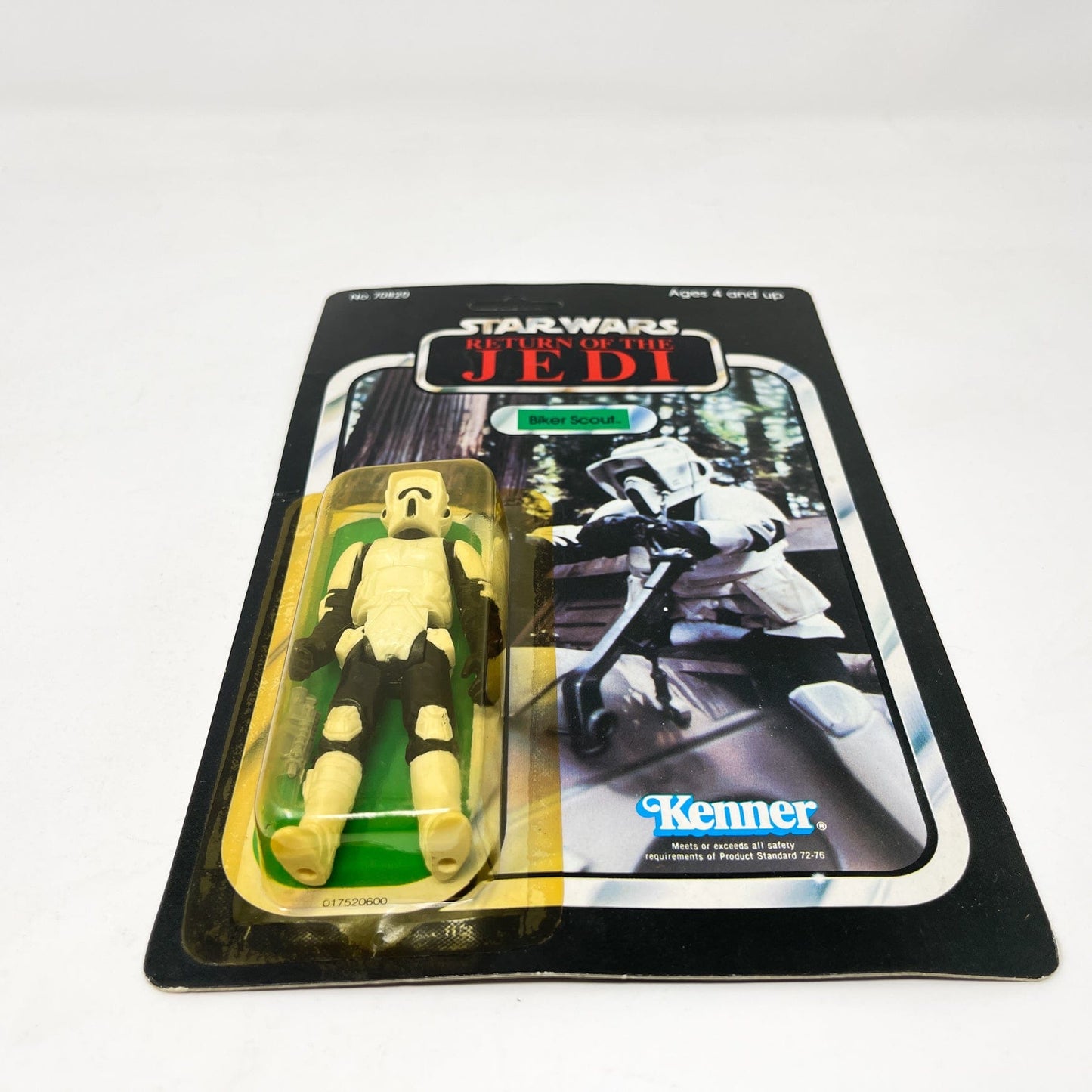 Vintage Kenner Star Wars Toy Biker Scout 65A-back - Mint on Card