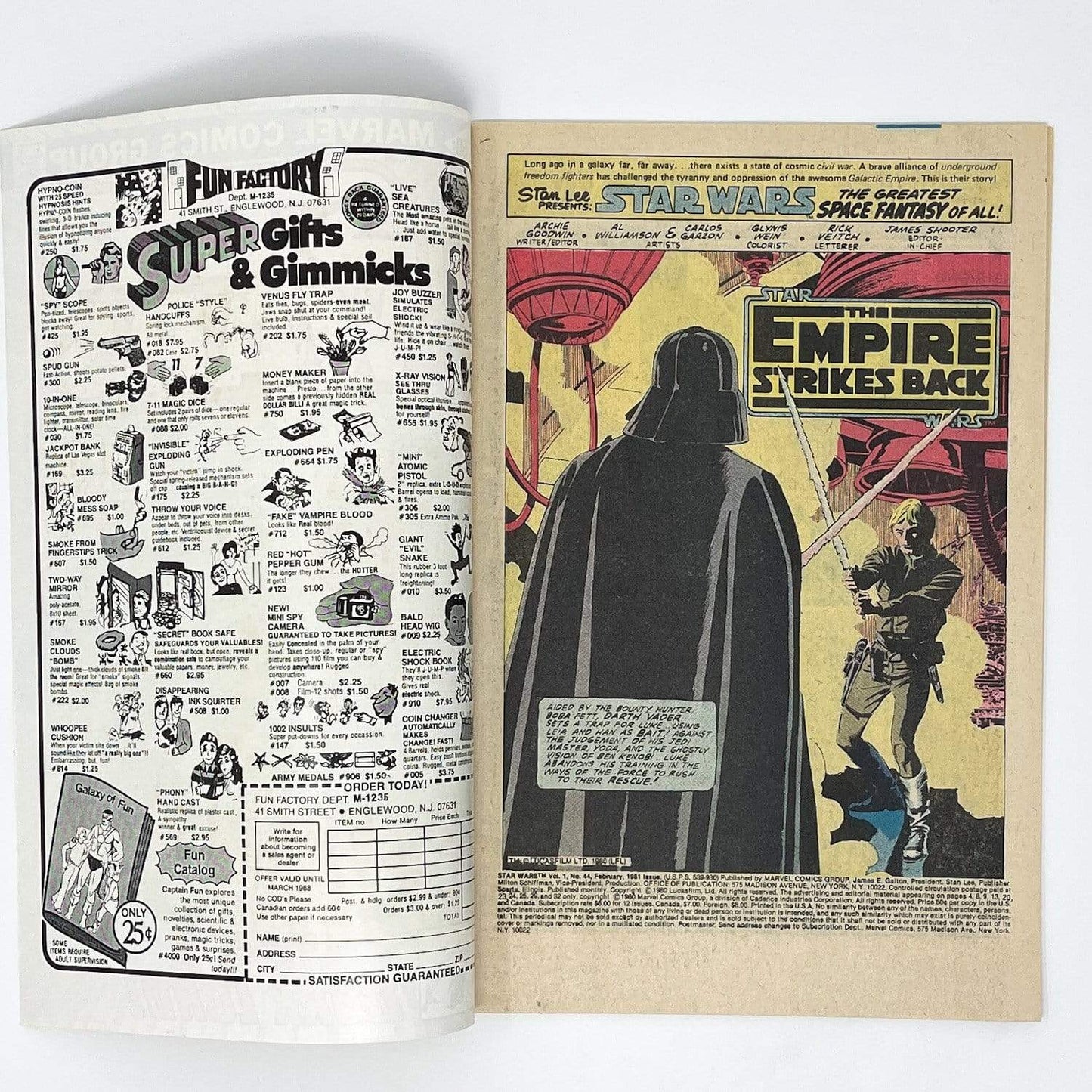 Vintage Marvel Star Wars Non-Toy Marvel Empire Strikes Back Comics #39 to #44 - Movie Adaptation (1980)