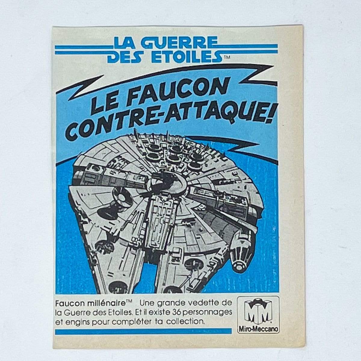 Vintage Meccano Star Wars Ads Meccano Quarter Page Print Ad - Falcon - France (1981)