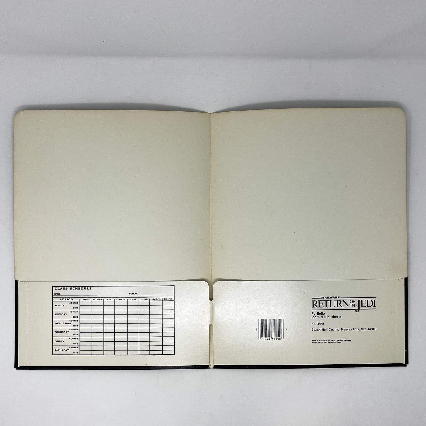 Vintage Stuart Hall Star Wars Non-Toy ROTJ Biker Scout School Portfolio (1983)