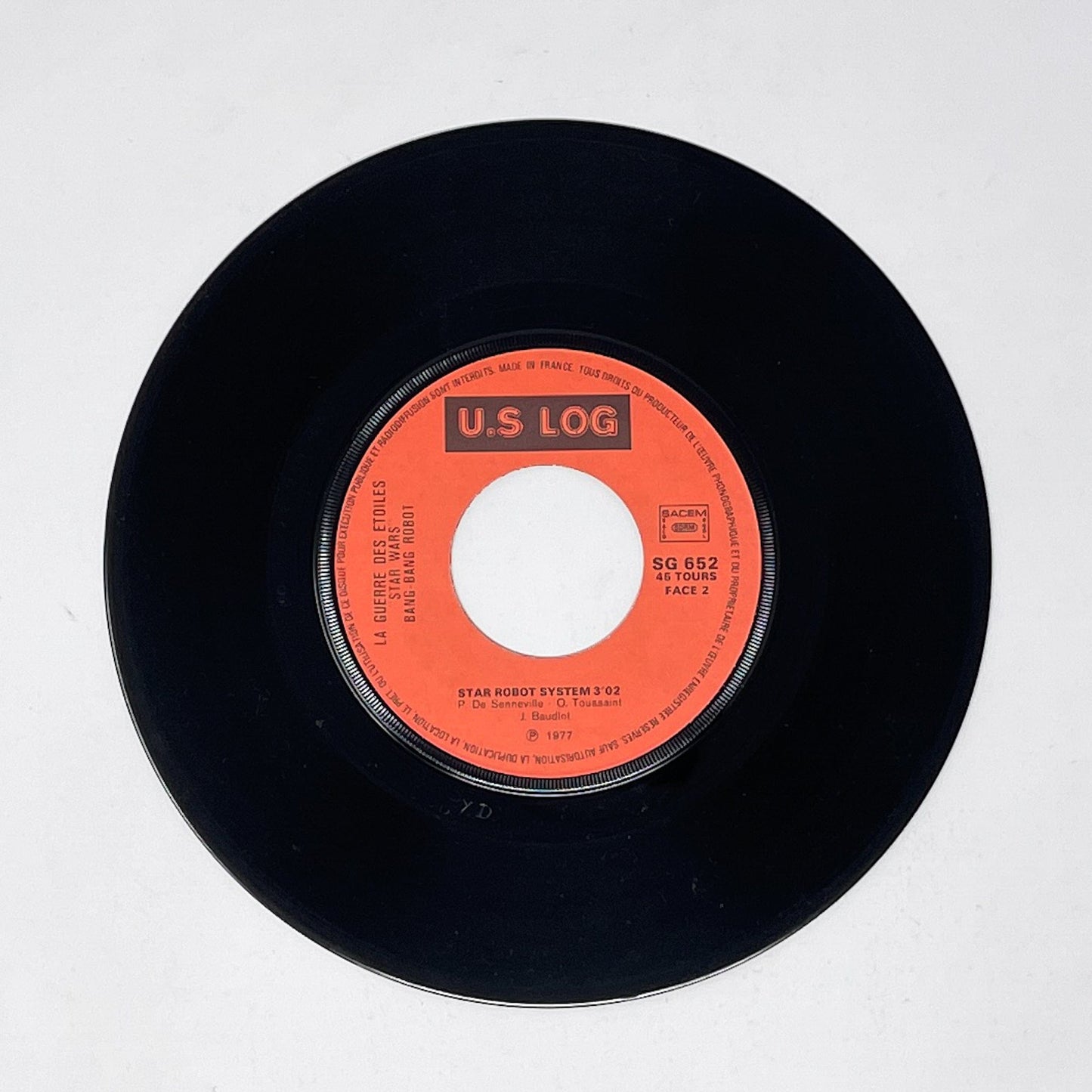 Vintage US Log Star Wars Vinyl Guerre Des Etoiles Disco Record Single - France (1977)