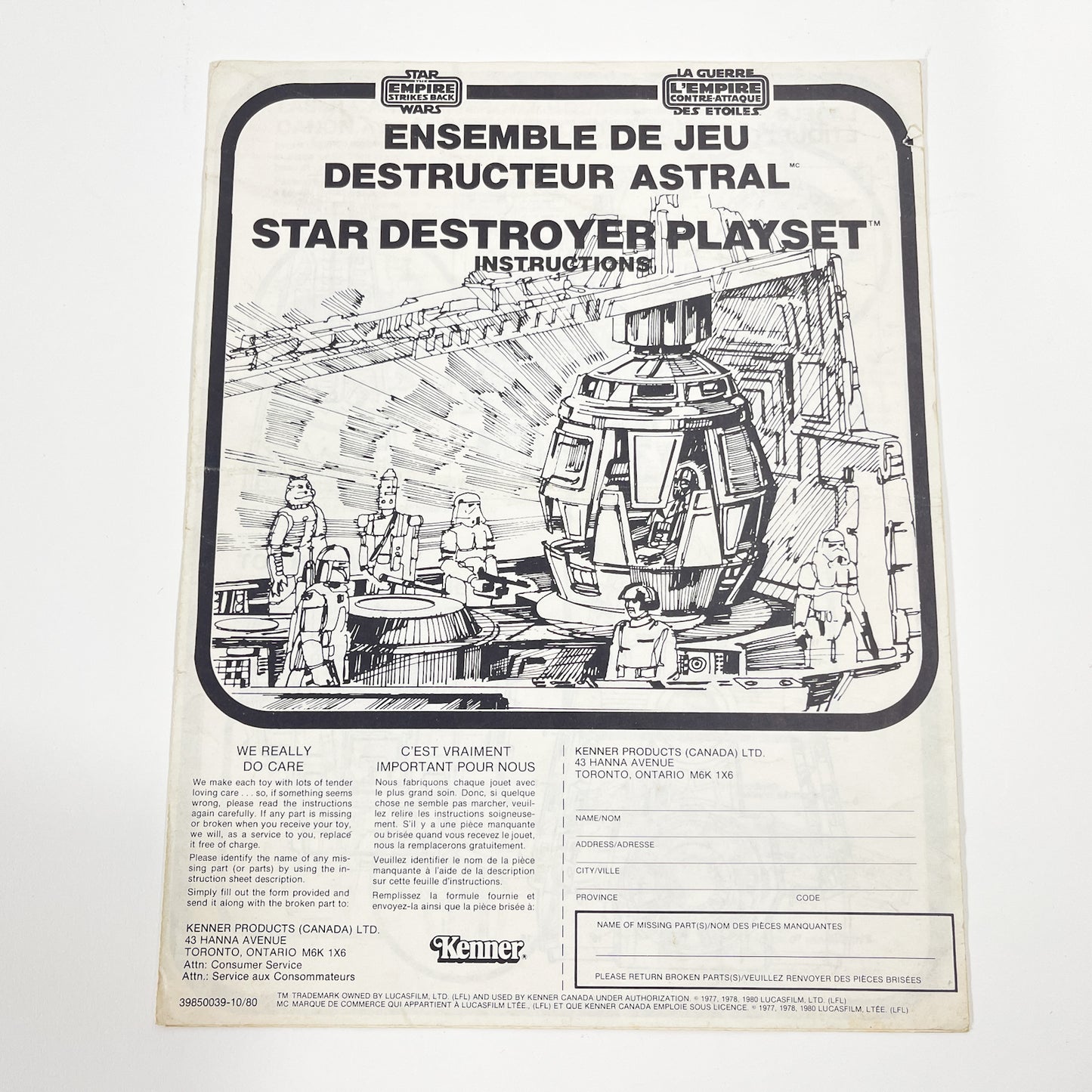 Darth Vader Star Destroyer - Mint in Canadian Box - Vintage Kenner (1980)