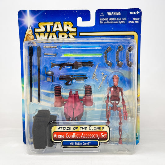 Arena Conflict Accessory Set with Battle Droid - Hasbro SAGA Series 3.75" (2002)