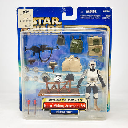 Endor Victory Accessory Set w/ Scout Trooper Deluxe - Hasbro SAGA Series 3.75" (2002)