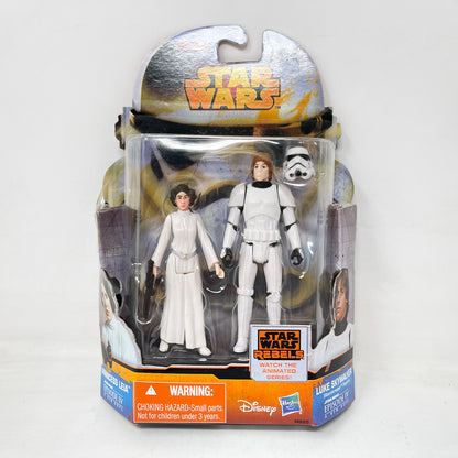 Princess Leia & Luke Skywalker (Stormtrooper Disguise) MS20 - Hasbro 2015 Rebels Mission Series 3.75" Star Wars Action Figure 2 Pack