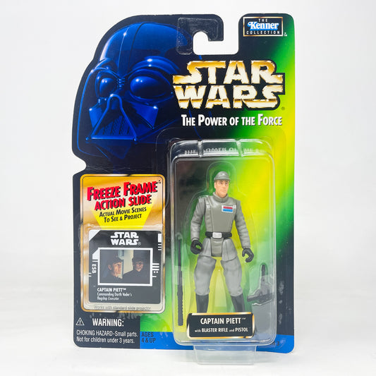 Captain Piett (with Blaster Rifle and Pistol — Error Card)  – Hasbro Star Wars Power of the Force (1998)