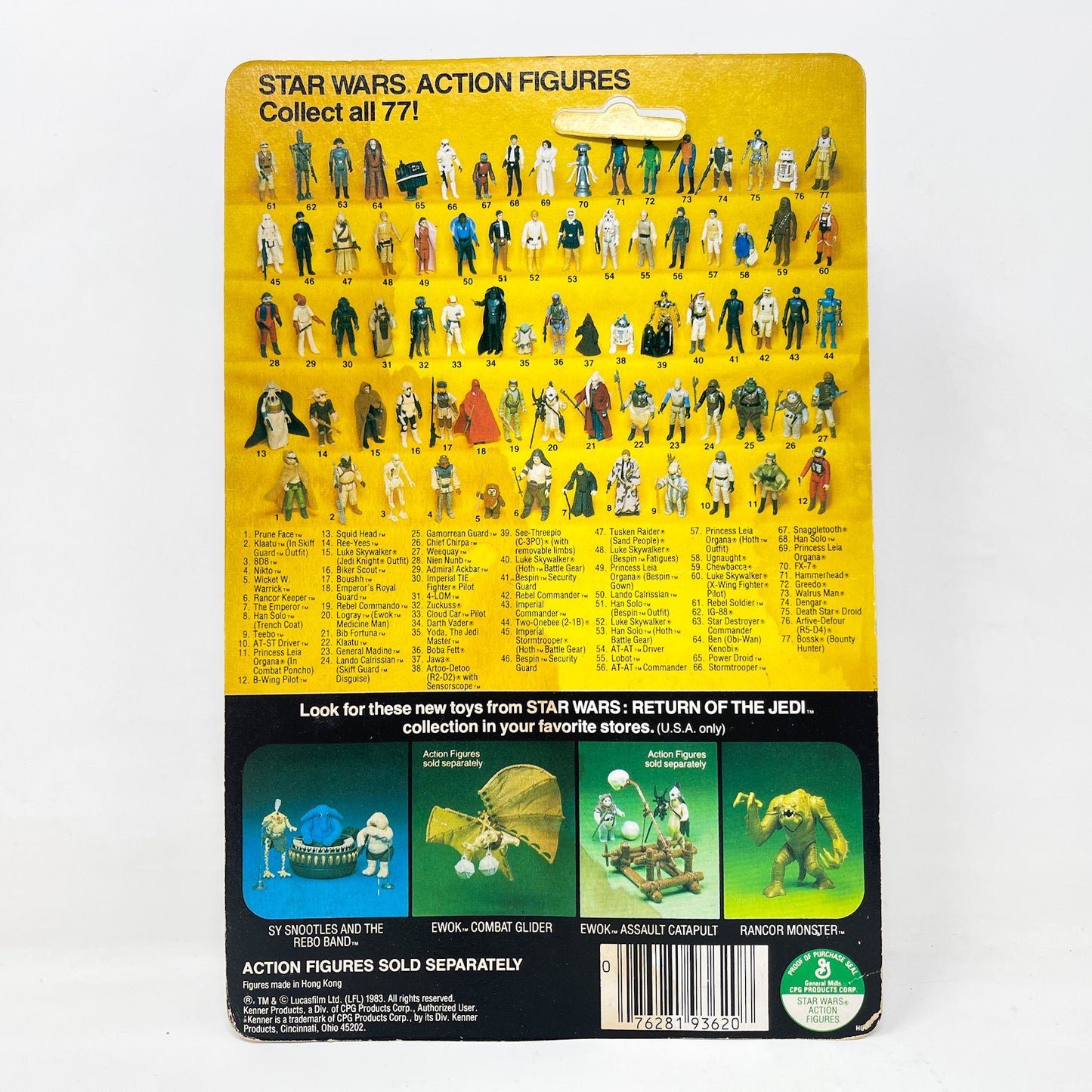 Power Droid (Gonk) ROTJ 77A-back  - Mint on Card - Vintage Kenner (1983)