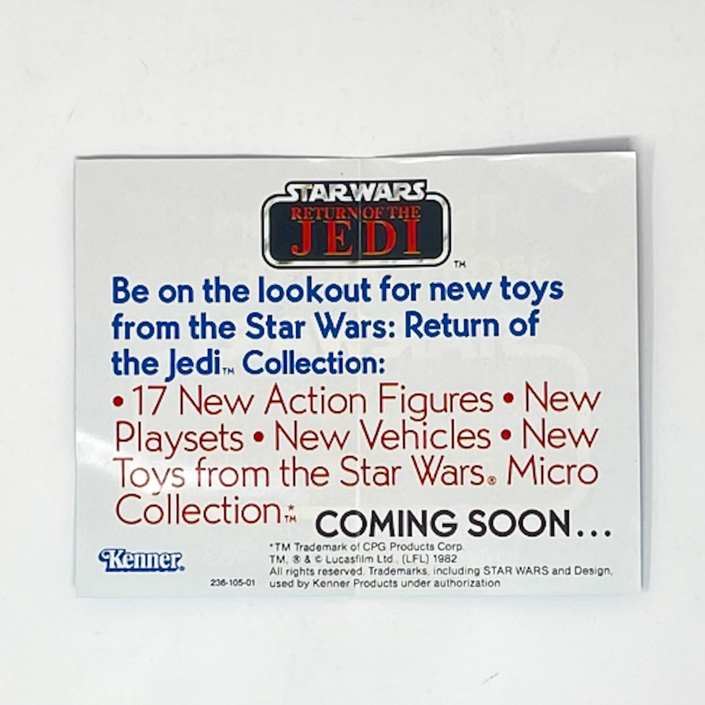 ROTJ Kenner Return of the Jedi Mailer Insert