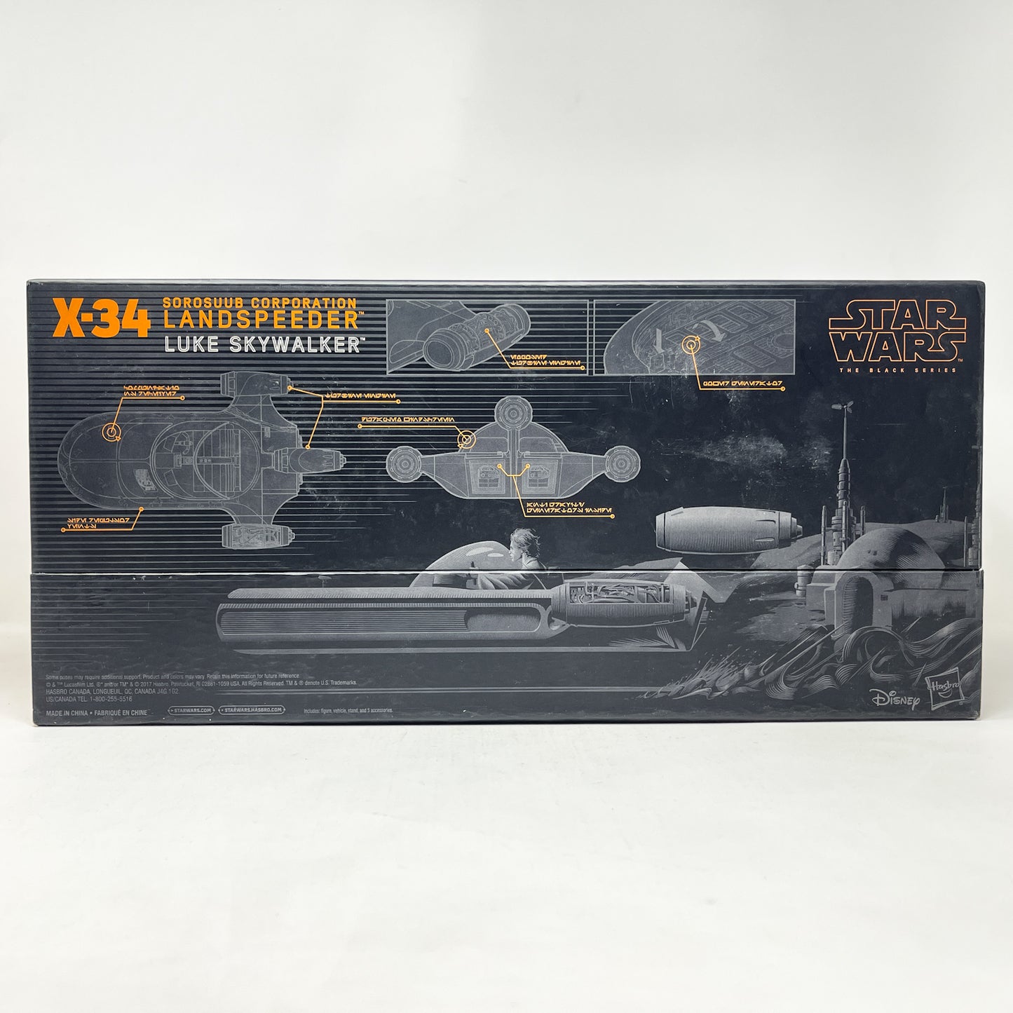 X-34 Landspeeder and Luke Skywalker (SDCC Packaging) - Hasbro Black Series (2017)