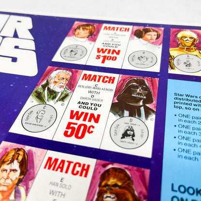 Coca-Cola Canada Star Wars Store Display Poster/Counter Mat (1978)
