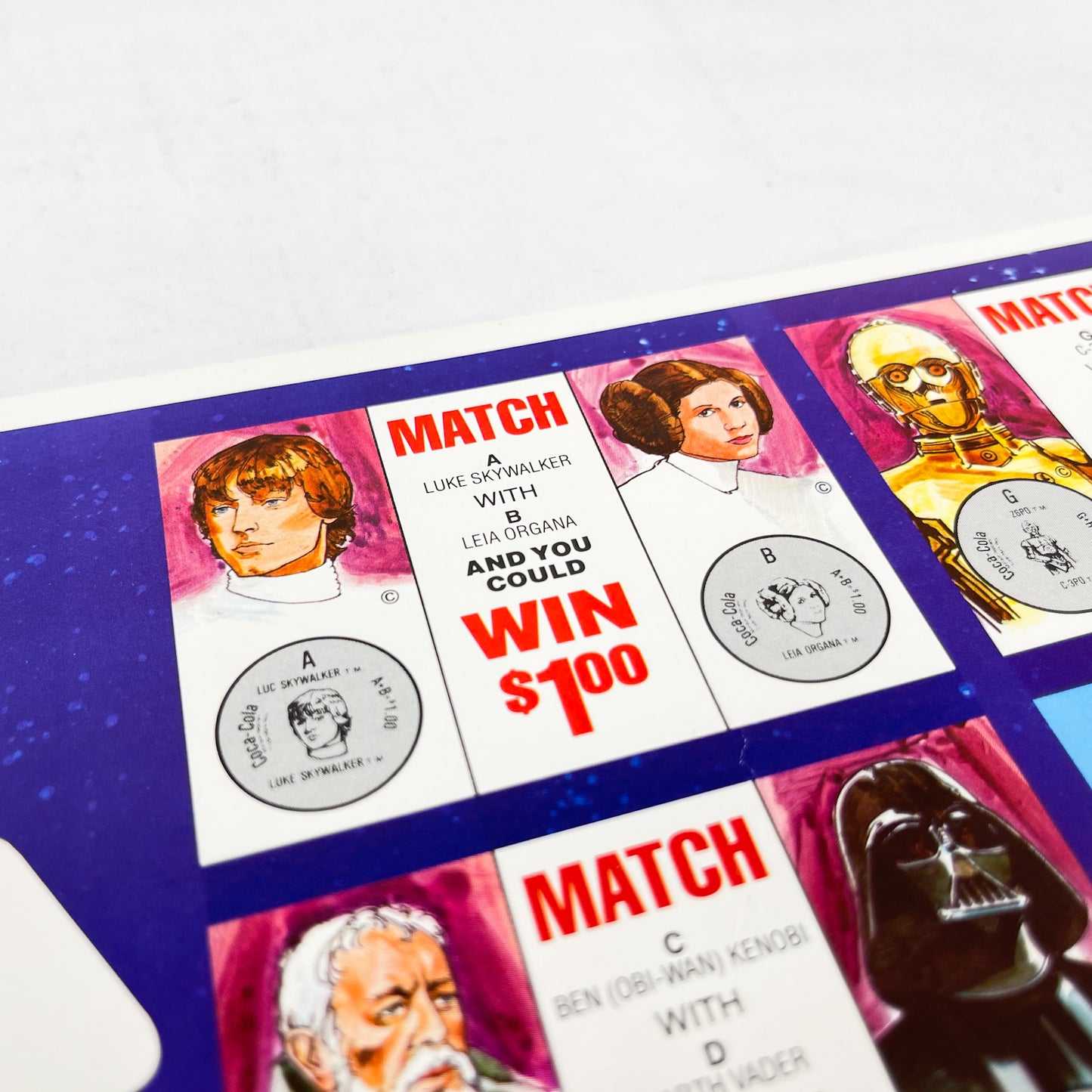 Coca-Cola Canada Star Wars Store Display Poster/Counter Mat (1978)