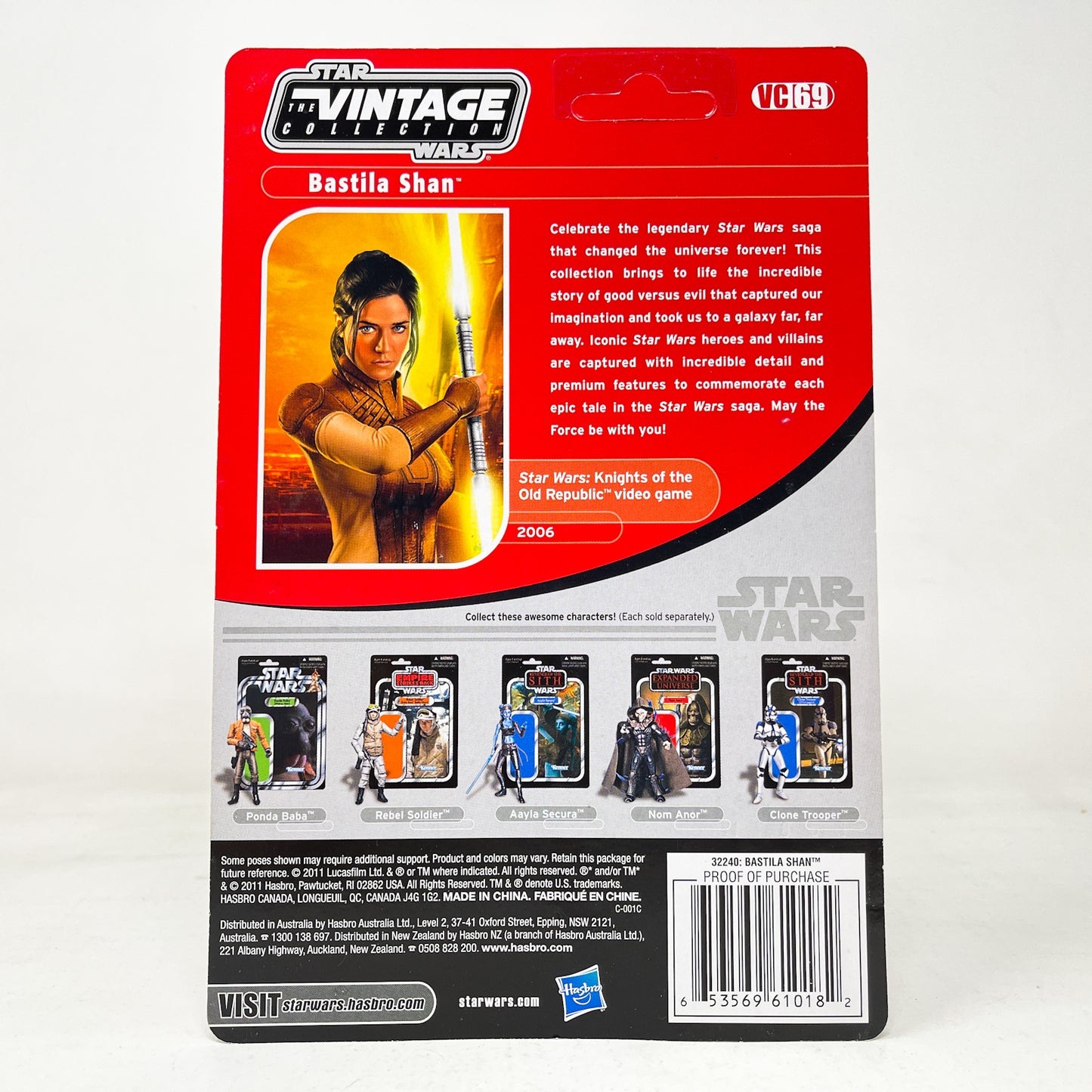VC069 Bastila Shan (KOTOR) - Unpunched Card - The Vintage Collection Hasbro Star Wars