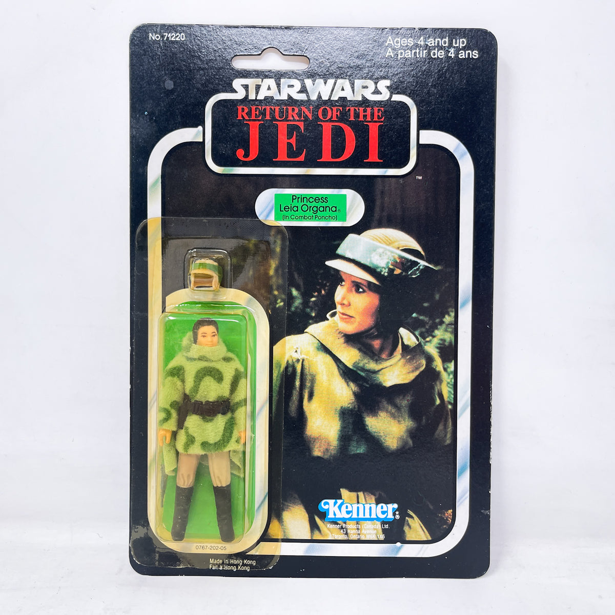 Leia in Combat Poncho (Endor) 77A Canadian - Mint on Card