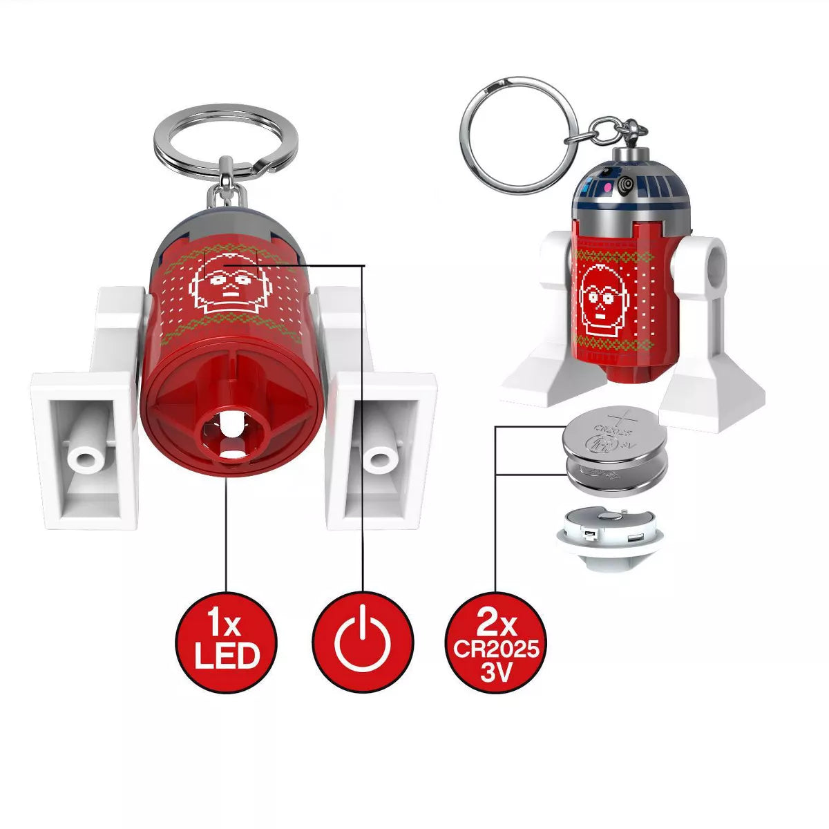 LEGO Star Wars Holiday R2-D2 Keychain Flashlight
