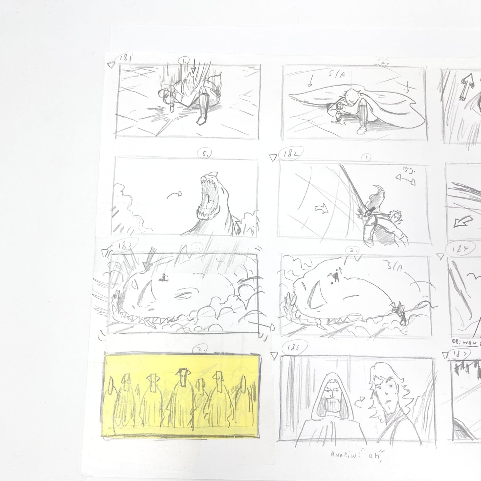 Vintage 4th Moon Toys Star Wars Pre-Production Tartakovsky Clone Wars Original Pre-Production Storyboard A