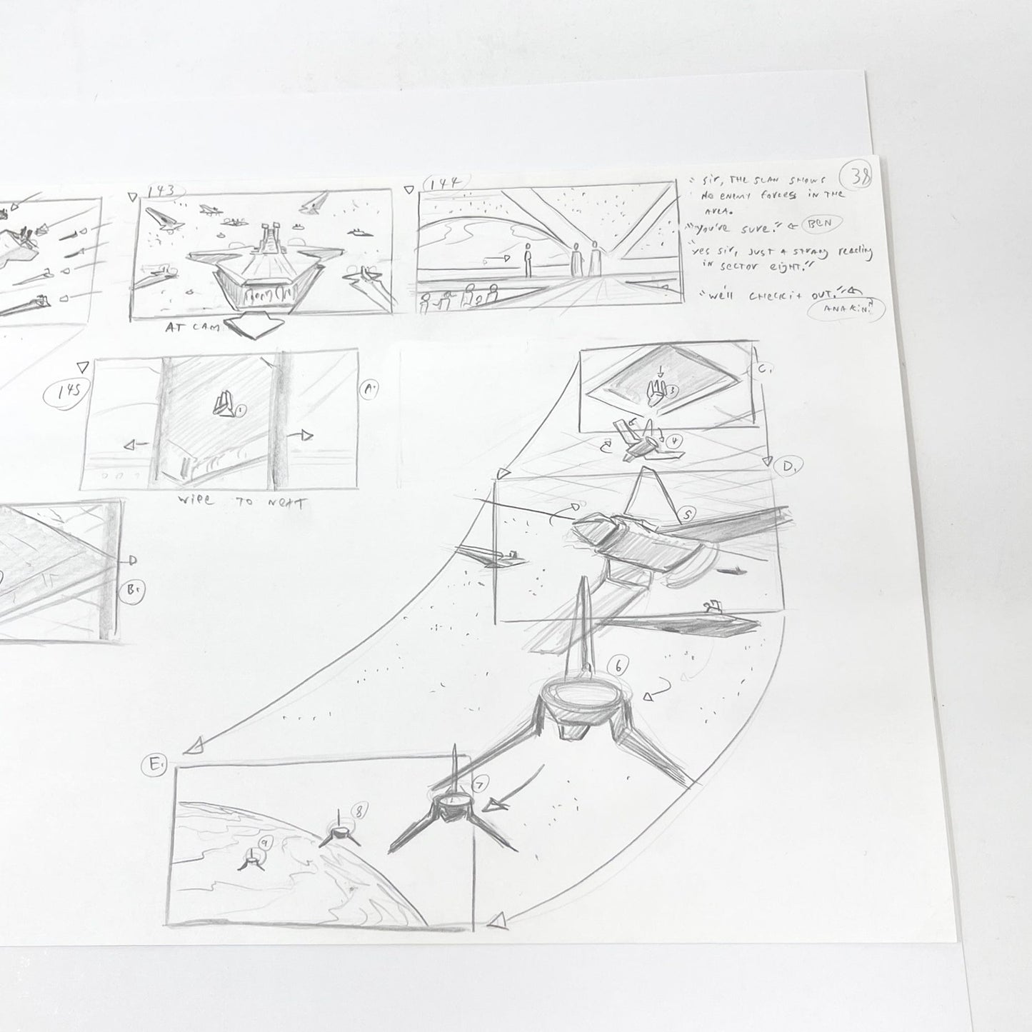 Vintage 4th Moon Toys Star Wars Pre-Production Tartakovsky Clone Wars Original Pre-Production Storyboard E