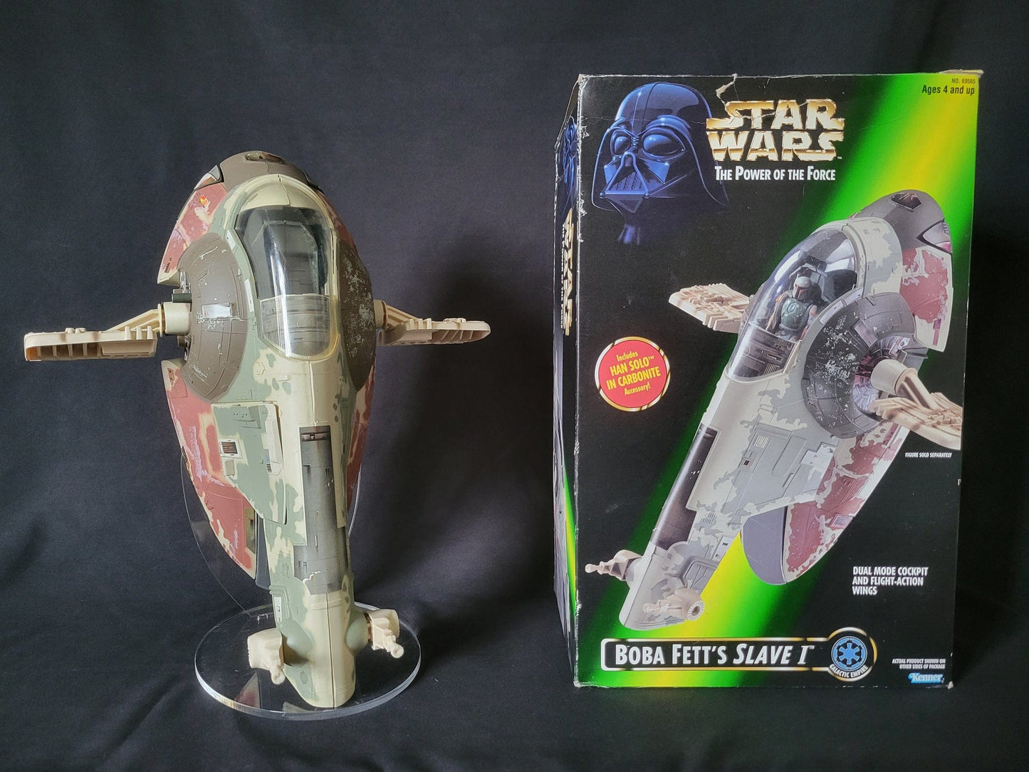 Vintage 4th Moon Toys Star Wars Supplies Acrylic Display Stand for Slave 1 (Vintage, POTF2, Shadows of the Empre, AOTC)
