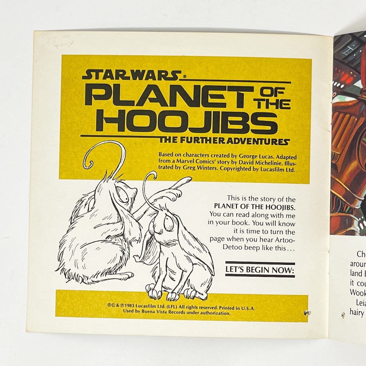 Planet of the Hoojibs Childrens Read-A-Long Book Vintage Star Wars