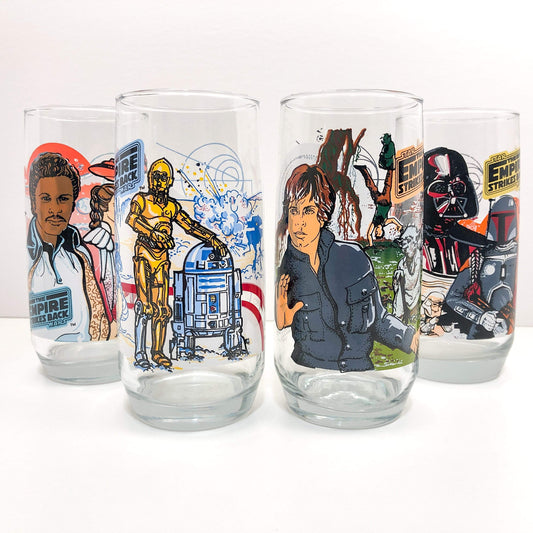 Vintage Burger King Star Wars Non-Toy Burger King Empire Strikes Back Glasses - Set of 4