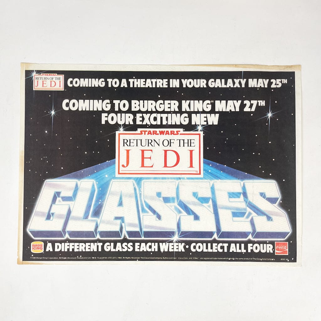 Vintage Burger King Star Wars Non-Toy Burger King Return of the Jedi Tray Liner - Unused