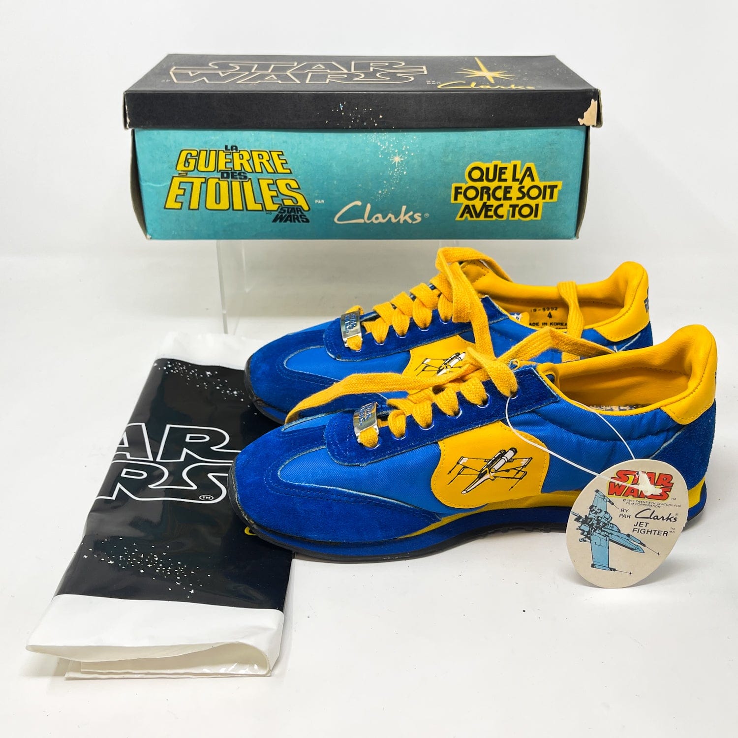 Vintage Clarks Star Wars Non-Toy Clarks Royal Blue X-Wing Shoes in Canadian Box in Box w/ Tag