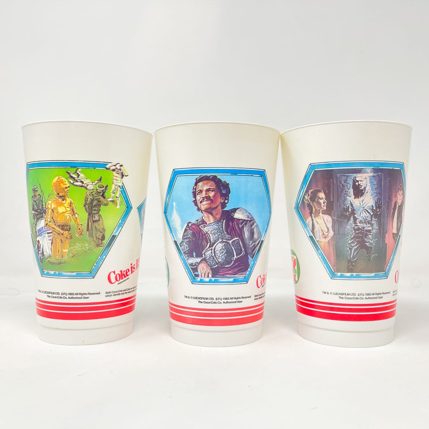 Vintage Coca-Cola Star Wars Non-Toy Canadian 7-11 ROTJ Cups - Set of 12 - Vintage (1983)