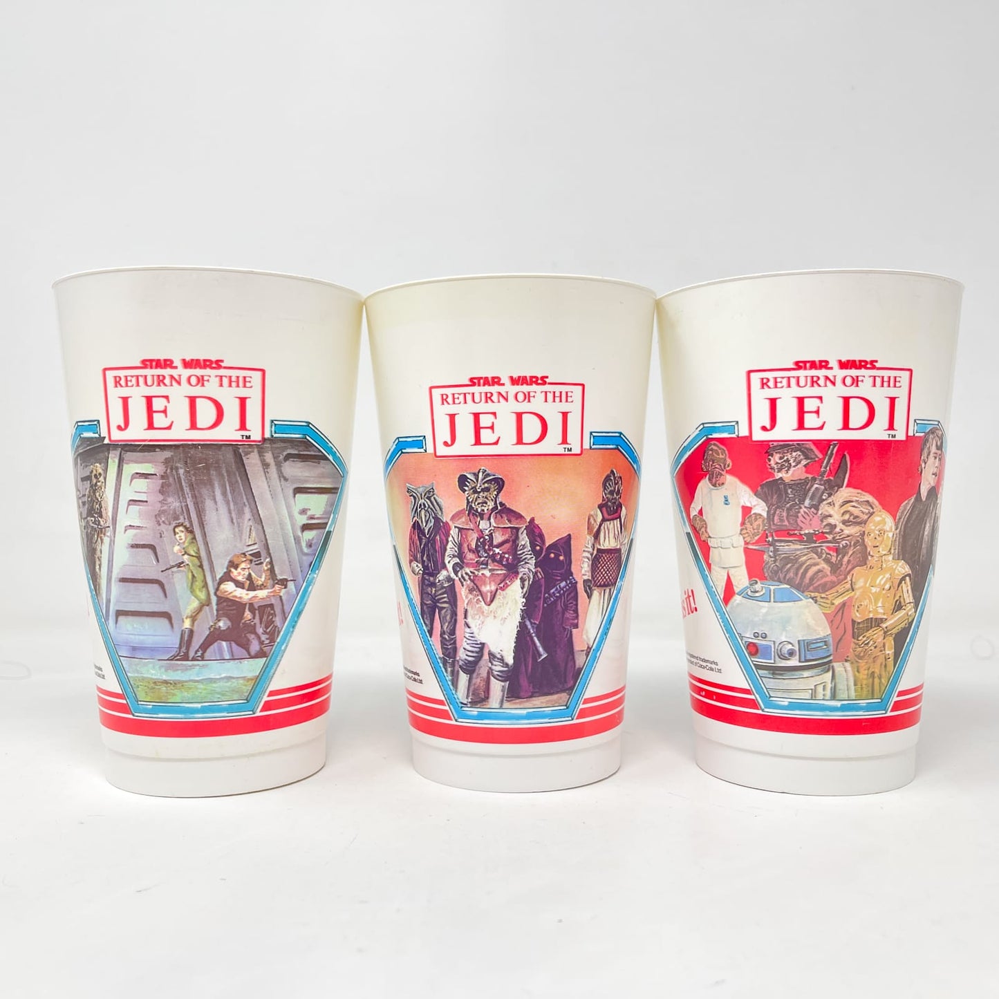 Vintage Coca-Cola Star Wars Non-Toy Canadian 7-11 ROTJ Cups - Set of 12 - Vintage (1983)