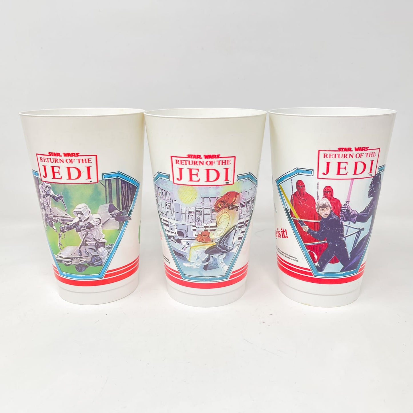 Vintage Coca-Cola Star Wars Non-Toy Canadian 7-11 ROTJ Cups - Set of 12 - Vintage (1983)