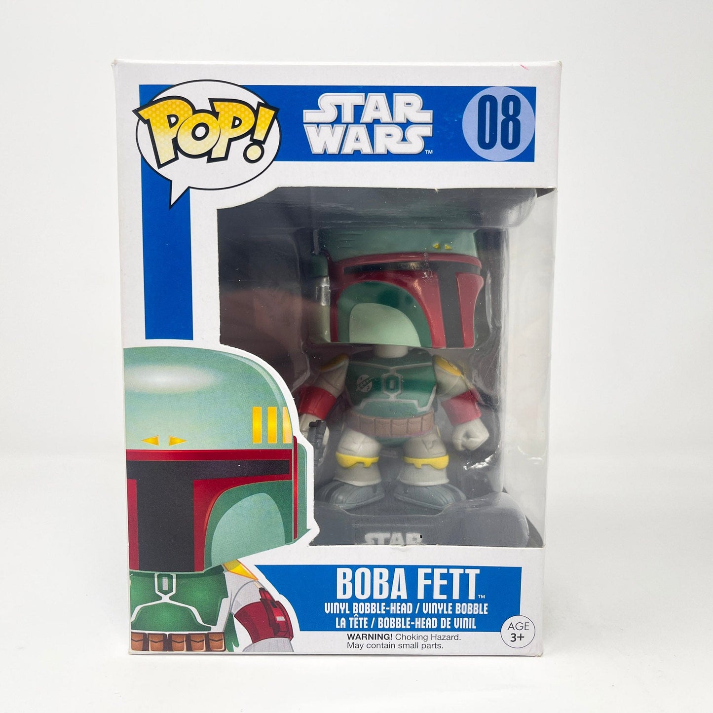 Vintage Funko Star Wars Modern POP Boba Fett - Funko POP #08 (Blue Box) Star Wars Bobble-Head