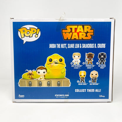 Vintage Funko Star Wars Modern POP Jabba the Hutt, Slave Leia & Salacious B. Crumb (3-Pack) - Funko POP (Blue Box) Star Wars Bobble-Heads