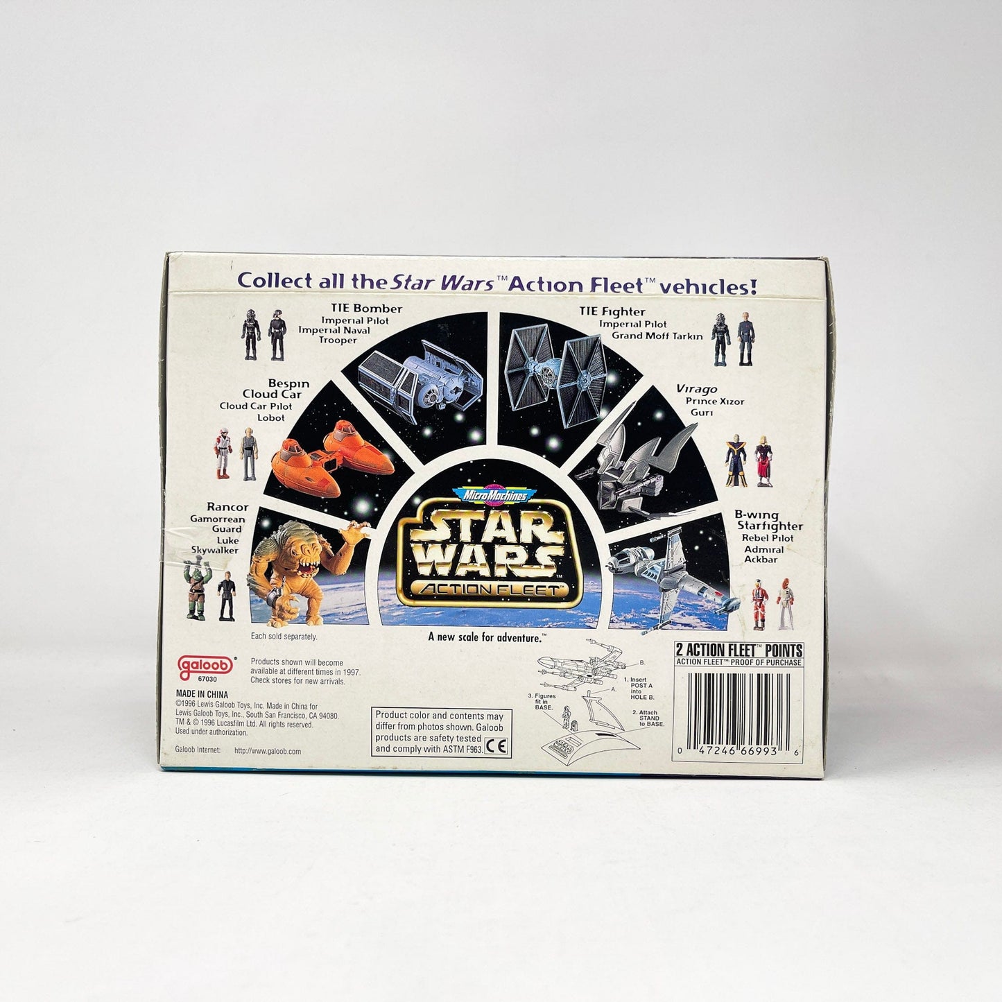 Vintage Galoob Star Wars Modern Ships A-Wing Fighter (Green) MISB (1996) - Action Fleet Micro Machines Star Wars