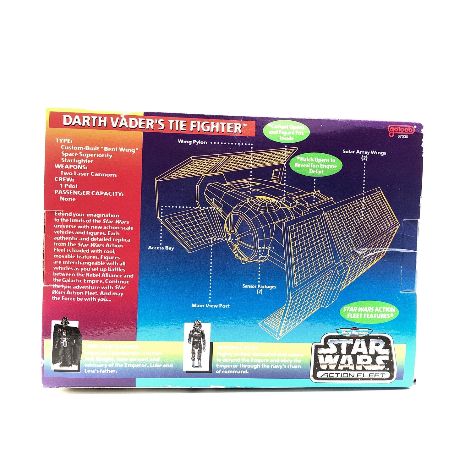 Vintage Galoob Star Wars Modern Ships Darth Vaders TIE Fighter MIB - Action Fleet Micro Machines Star Wars