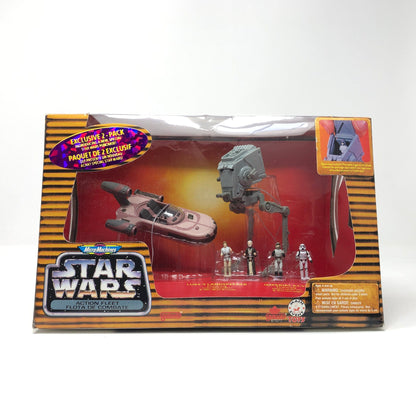 Vintage Galoob Star Wars Modern Ships Lukes Landspeeder and Imperial AT-ST 2-Pack MIB - Action Fleet Micro Machines Star Wars