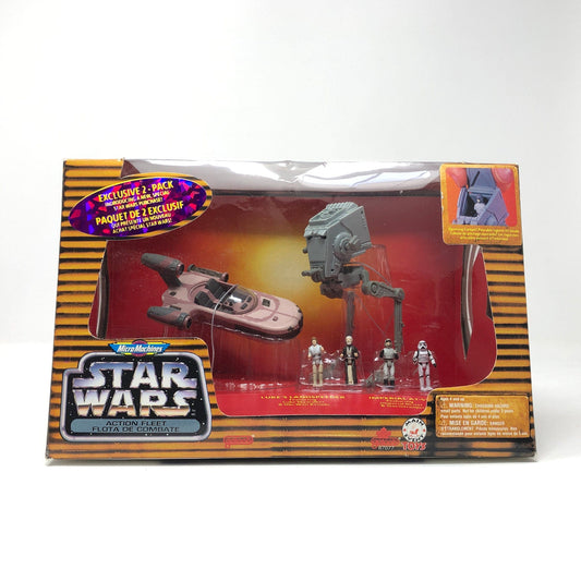 Vintage Galoob Star Wars Modern Ships Lukes Landspeeder and Imperial AT-ST 2-Pack MIB - Action Fleet Micro Machines Star Wars