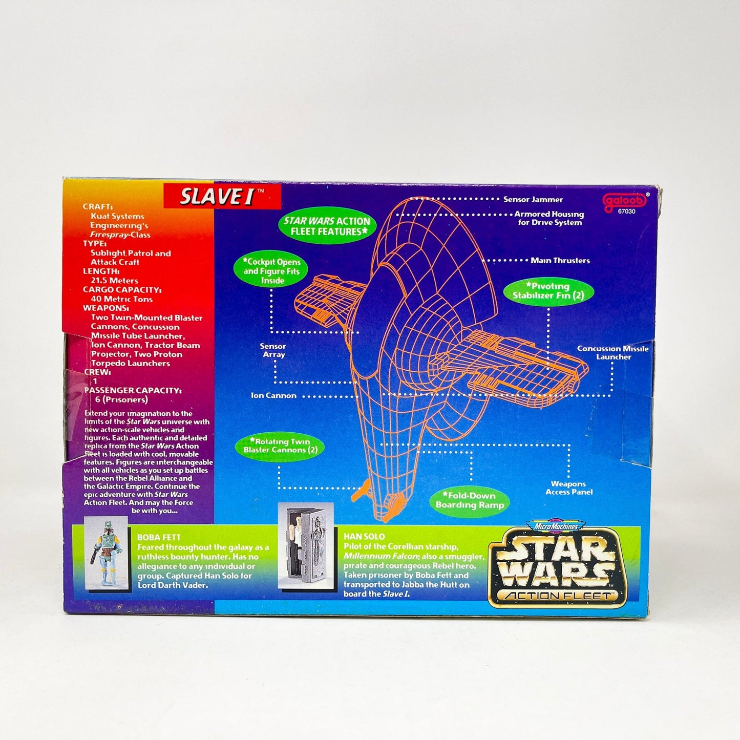 Vintage Galoob Star Wars Modern Ships SLAVE I MISB (1996) - Action Fleet Micro Machines Star Wars