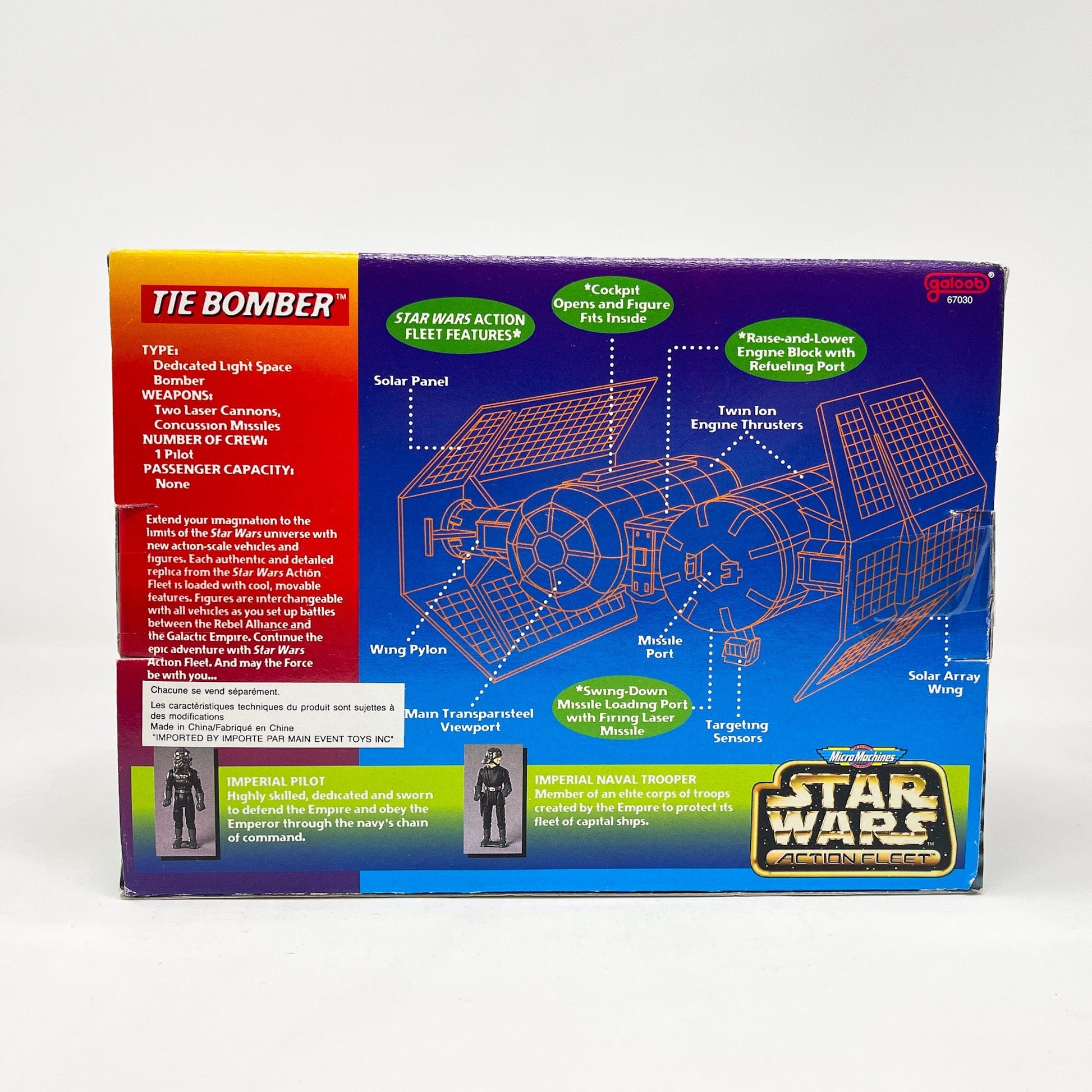 Vintage Galoob Star Wars Modern Ships TIE Bomber MIB - Action Fleet Micro Machines Star Wars