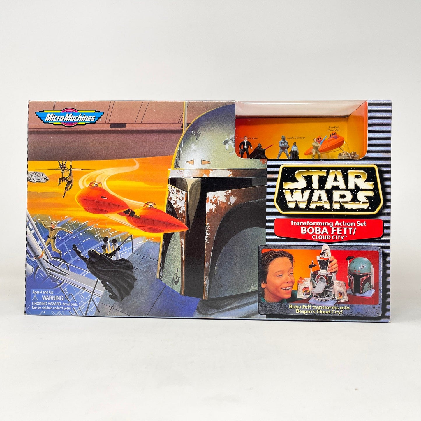 Vintage Galoob Star Wars Modern Ships Transforming Playset - Boba Fett / Cloud City - Micro Machines Star Wars