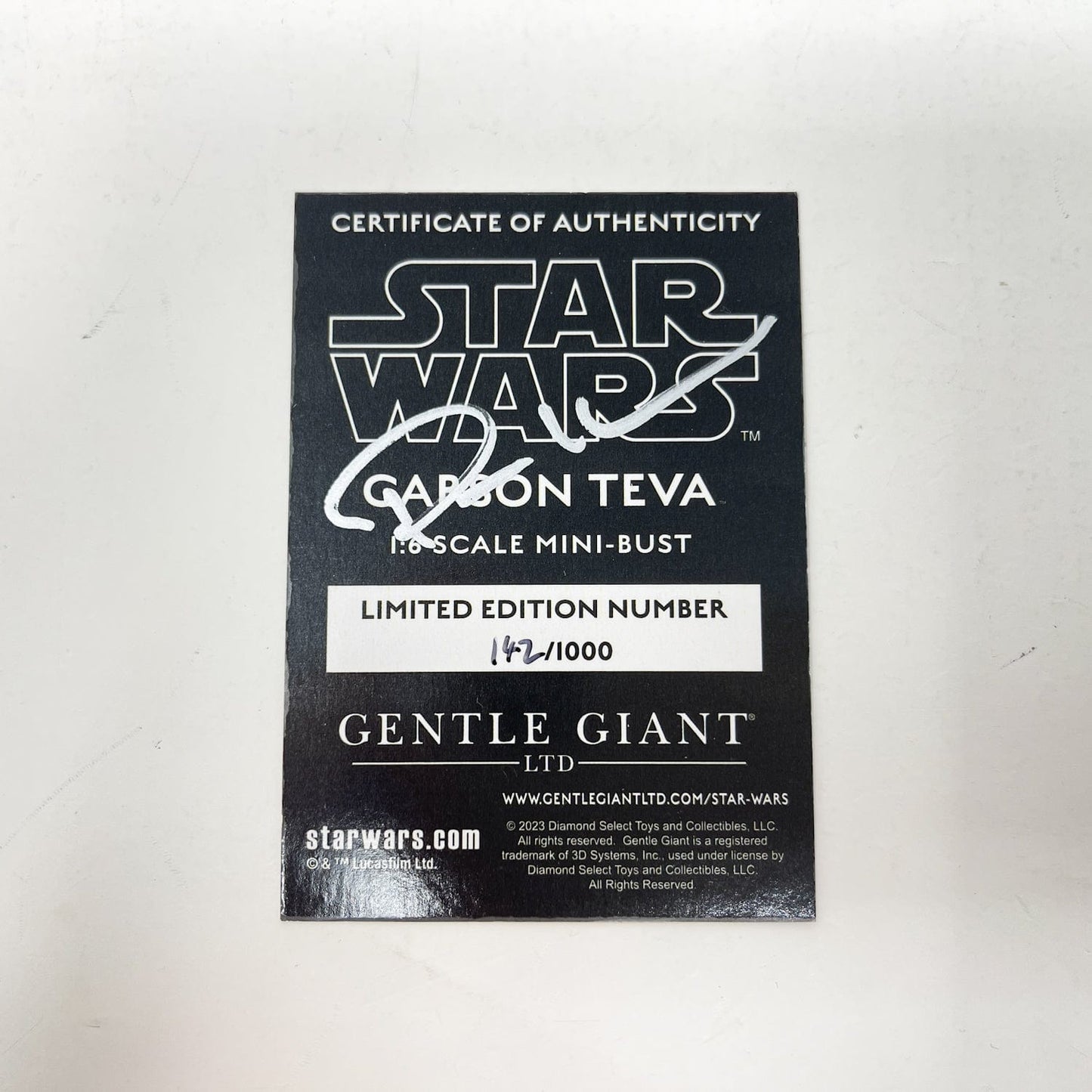 Vintage Gentle Giant Star Wars Modern Other Autographed Carson Teva - Gentle Giant Mini-Bust - SDCC Exclusive