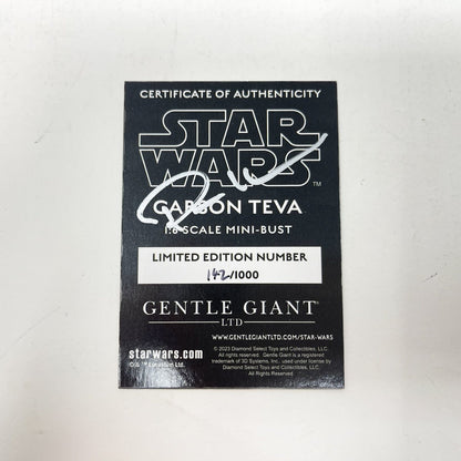 Vintage Gentle Giant Star Wars Modern Other Autographed Carson Teva - Gentle Giant Mini-Bust - SDCC Exclusive