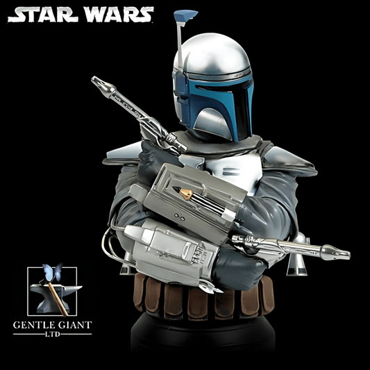 Vintage Gentle Giant Star Wars Statues & Busts Jango Fett Bust w/ Swappable Heads - Collectible Mini Bust - Gentle Giant
