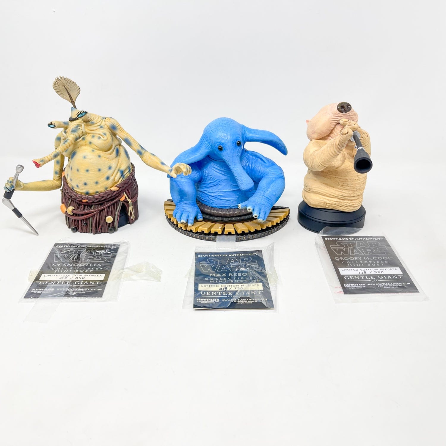 Vintage Gentle Giant Star Wars Statues & Busts Max Rebo, Sy Snootles & Droopy McCool Collectible Busts- Gentle Giant