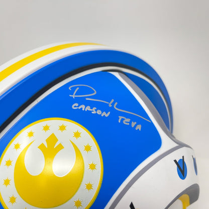 Vintage Hasbro Star Wars Black Series Helmets & Sabers Autograpghed Carson Teva X-Wing Fighter Pilot - Hasbro Black Series Helmet