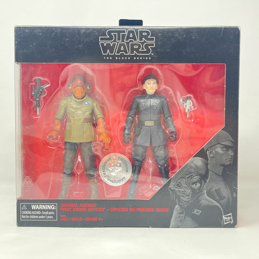 Vintage Hasbro Star Wars Black Series Sealed Figures Admiral Ackbar & First Order Officer - Hasbro Black Series (2017)