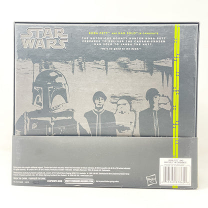 Vintage Hasbro Star Wars Black Series Sealed Figures Boba Fett and Han Solo in Carbonite - SDCC 2013 Exclusive - Hasbro Black Series