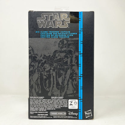Vintage Hasbro Star Wars Black Series Sealed Figures Clone Trooper Captain #13 (2015) Blue Line - Black Series Hasbro Star Wars Action Figure